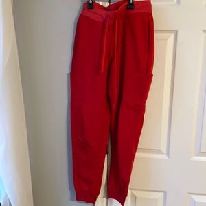 Red mandala scrub set small jogger and top
